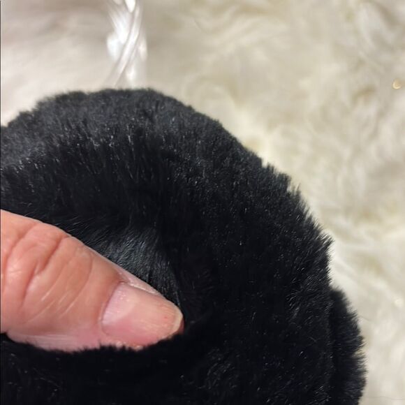 SURELL Genuine Black Rabbit Fur Earmuffs made in USA - Picture 5 of 5